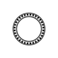 Minimalist Black And White Circle Frame With Triangle Pattern On Gray vector