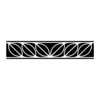 Geometric Leaf Border Pattern In Black, White Gray On White Background vector