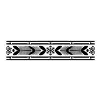 Ornamental Winter Border With Snowflake, Leaves, Dots Minimalist vector