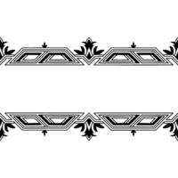 Geometric Deco Border With Floral Elements vector