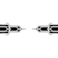 Futuristic Tech Abstract Symmetrical Black Lines On White vector