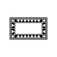 Geometric Black And White Frame, Abstract Border On White vector