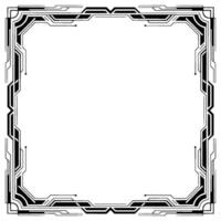 Art Deco Geometric Frame, Black And White, Invitation vector