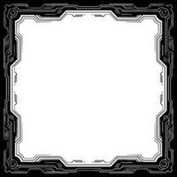Futuristic Tech Frame Green Circuitry Border On Black For Digital Displays vector