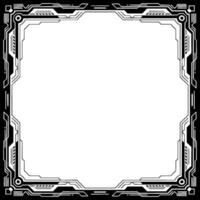 Futuristic Tech Frame Square Border, Digital vector