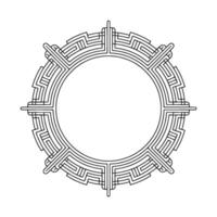 Abstract Circular Pattern Frame, Art Deco Style, Outline, Geometric vector