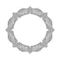 Geometric Starburst Frame, Minimalist Line Art, Decorative Border vector