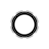 Futuristic Tech Interface Black Circle On White Background vector