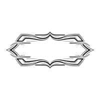 Art Deco Label Frame, Black Lines On White Background vector