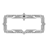 Tech Deco Frame Geometric Line Art On White, Modern Minimalist vector