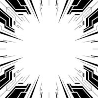 Abstract Circuit Board Frame Tech, Black White vector
