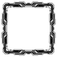 Futuristic Tech Frame Square Border With Minimalist vector