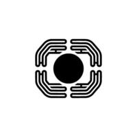 Protecting The Core Minimalist Hands Holding Sphere vector