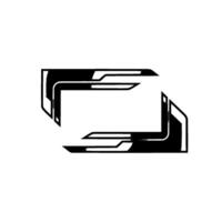 Abstract Geometric Frame With Metallic Finish On White vector