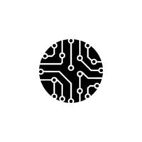 Minimalist Circuit Board In A Circle Tech vector