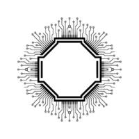 Abstract Circuit Board, Black And White, Tech Concept vector