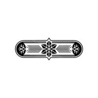Minimalist Geometric Snowflake Border In Black And White vector