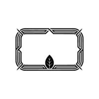 Minimalist Botanical Frame With Leaf, Geometric Lines, And Elegant vector