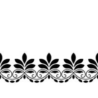 Elegant Floral Border Pattern In Black And White vector