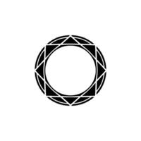 Geometric Circle And Star Symbol On White Background vector