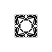 Geometric Black And White Decorative Pattern On White, Minimalist vector