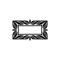 Elegant Black White Ornamental Rectangular Frame Element For vector