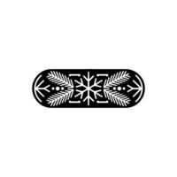 Minimalist Winter Ornament Snowflake Pine vector