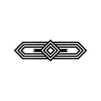 Geometric Art Deco Emblem On White Minimalist, Decorative Element vector