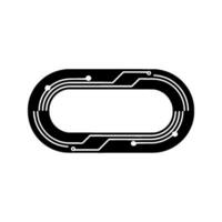 Abstract Circuitry Loop Modern Tech Illustration On White Background vector