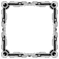 Futuristic Tech Frame Geometric Border With Clean Lines, White Space vector