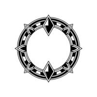 Geometric Black And White Circular Ornament, Element vector