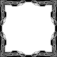 Futuristic Tech Frame Blank White Space With Geometric Border vector