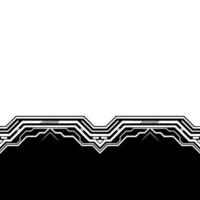 Futuristic Circuit Board Border Background Tech, Minimalist, Black White vector