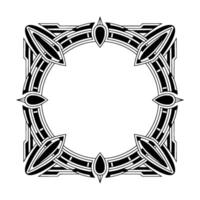 Art Deco Geometric Frame, Black White Border, Circular Element vector