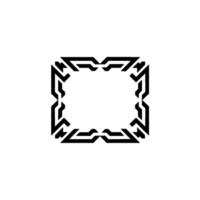 Geometric Frame, Modern Black Border, Blank Space For Text vector