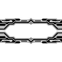 Tech Overlay Modern Black White Geometric Frame For Digital Interface vector