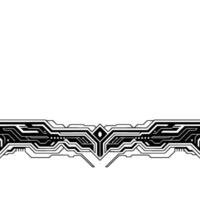 Futuristic Tech Circuit Border Geometric Black And White Element vector