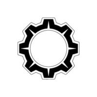 Black And White Gear On Gradient Background vector
