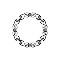 Black And White Elegant Circular Ornament On White Background vector