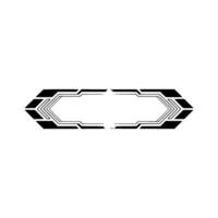 Geometric Tech Frame, Black White Element, Futuristic vector