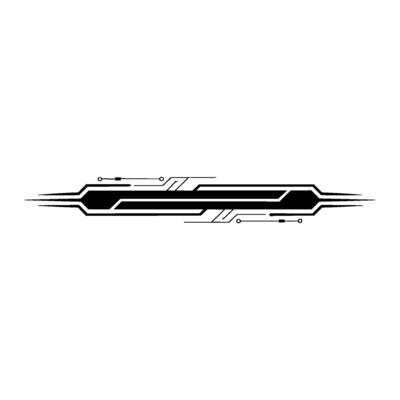 Abstract Tech Element Black Lines On White