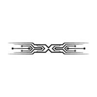 Circuit Board Element Minimalist Tech Illustration vector