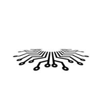 Minimalist Circuit Board With Gradient Halftone vector
