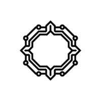 Geometric Circuit Board Frame In Minimalist Style vector