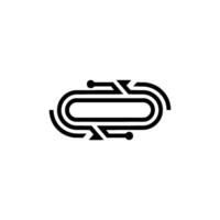 Abstract Black White Geometric, Connection Symbol vector
