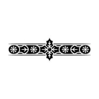 Minimalist Snowflake Border Element In Black On White vector