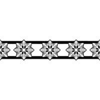 Monochrome Snowflake Border, Minimalist Christmas vector