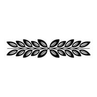 Minimalist Laurel Wreath Element, Black On Beige vector