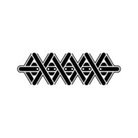 Geometric Black And White Ornamental Pattern On White Background vector