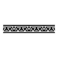 Geometric Aztec Pattern Border Black And White Element vector